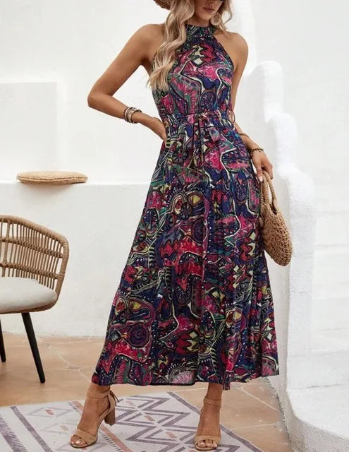 GR | Boho halterneck dress for women