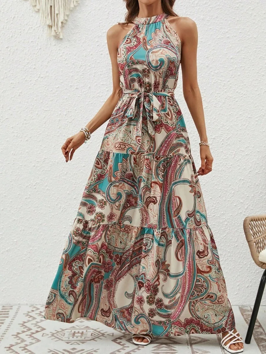 GR | Boho halterneck dress for women