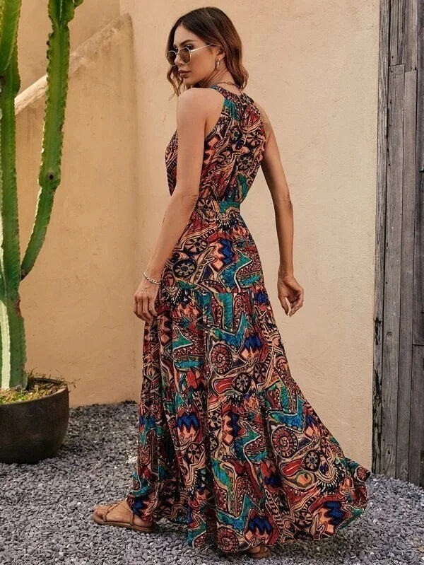 GR | Boho halterneck dress for women