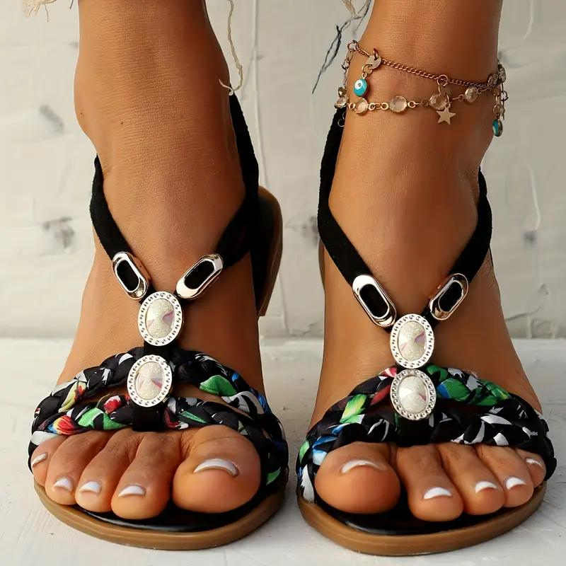 GR | Slip-on sandals with elastic straps, flat sandals, summer shoes