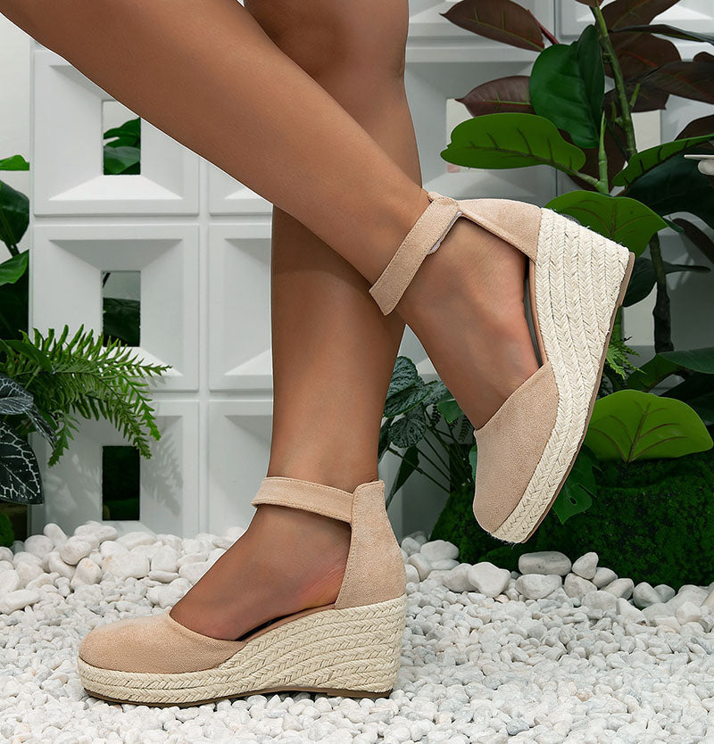 GR | Trendy Wedge Sandals with Ankle Strap for Women