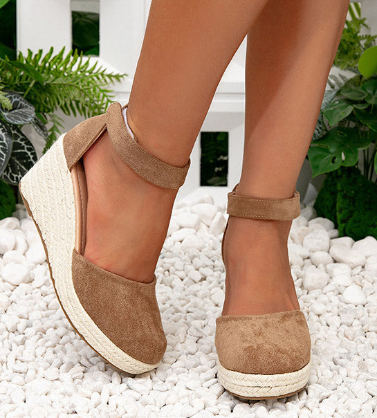 GR | Trendy Wedge Sandals with Ankle Strap for Women