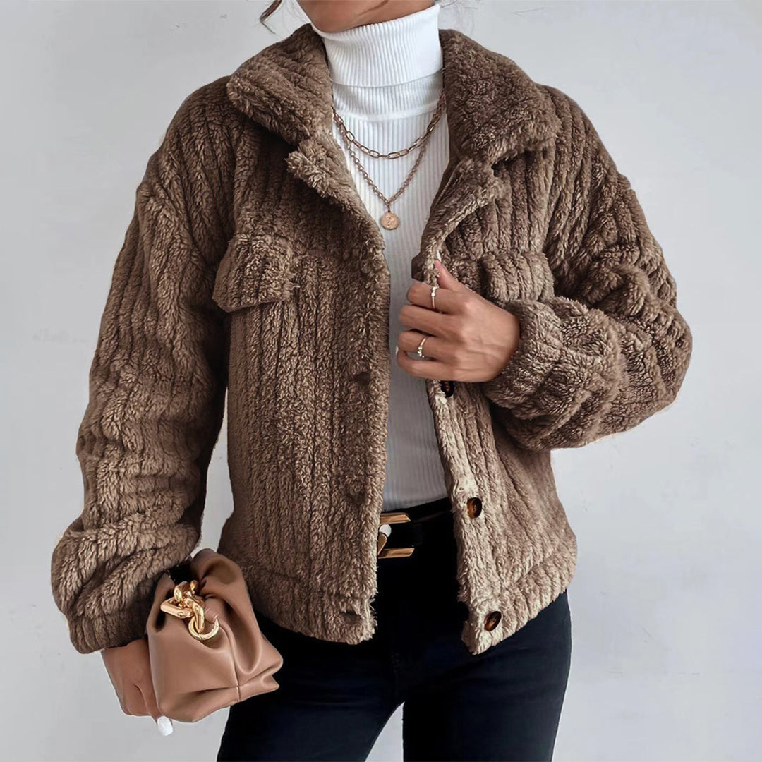 Selene™ - Jacket made of thick plush and velvet