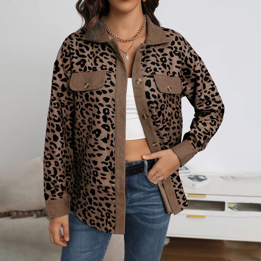 GR | Stylish women's jacket with leopard print