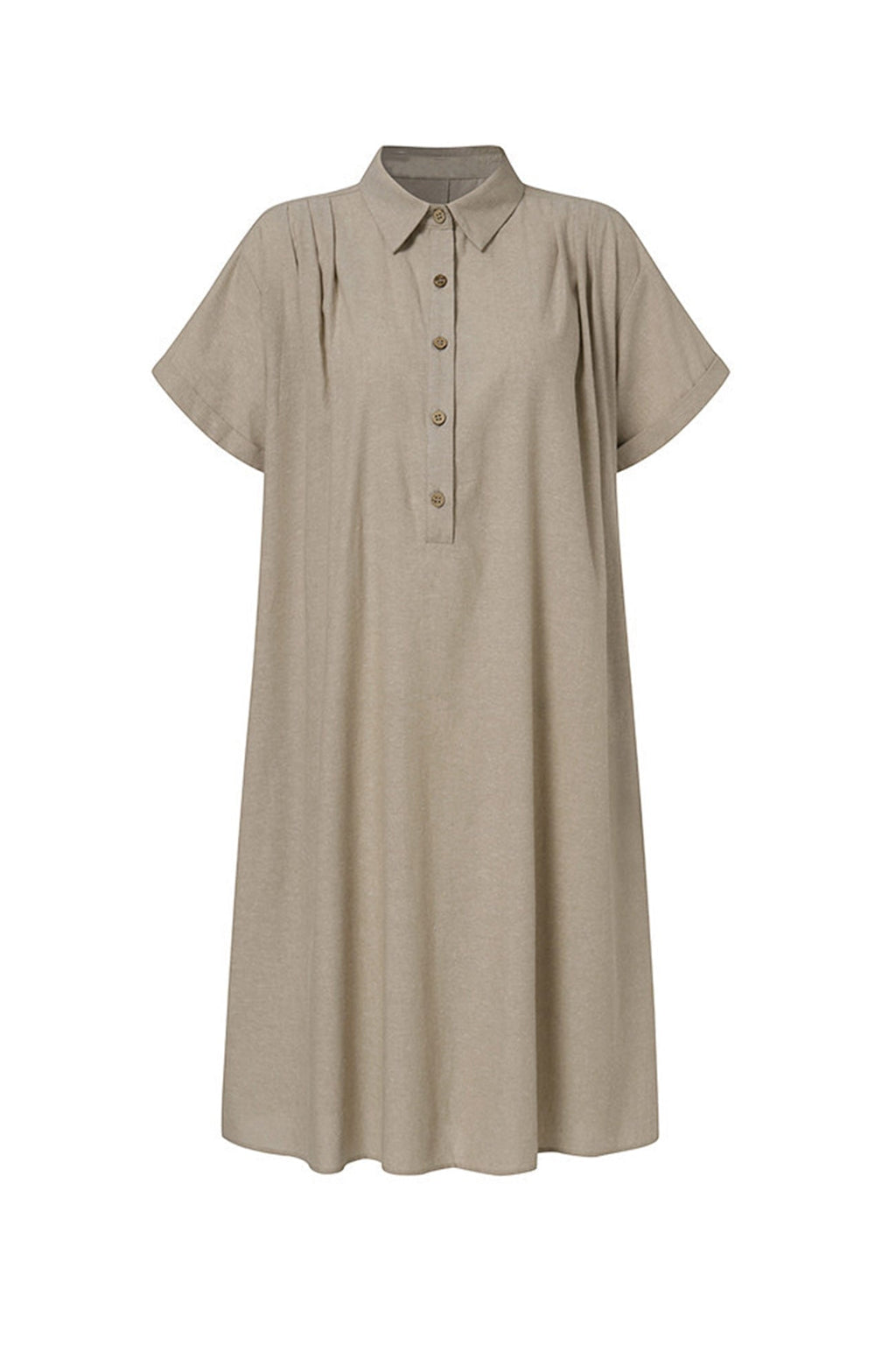 GR | Button closure cotton-linen beach dress