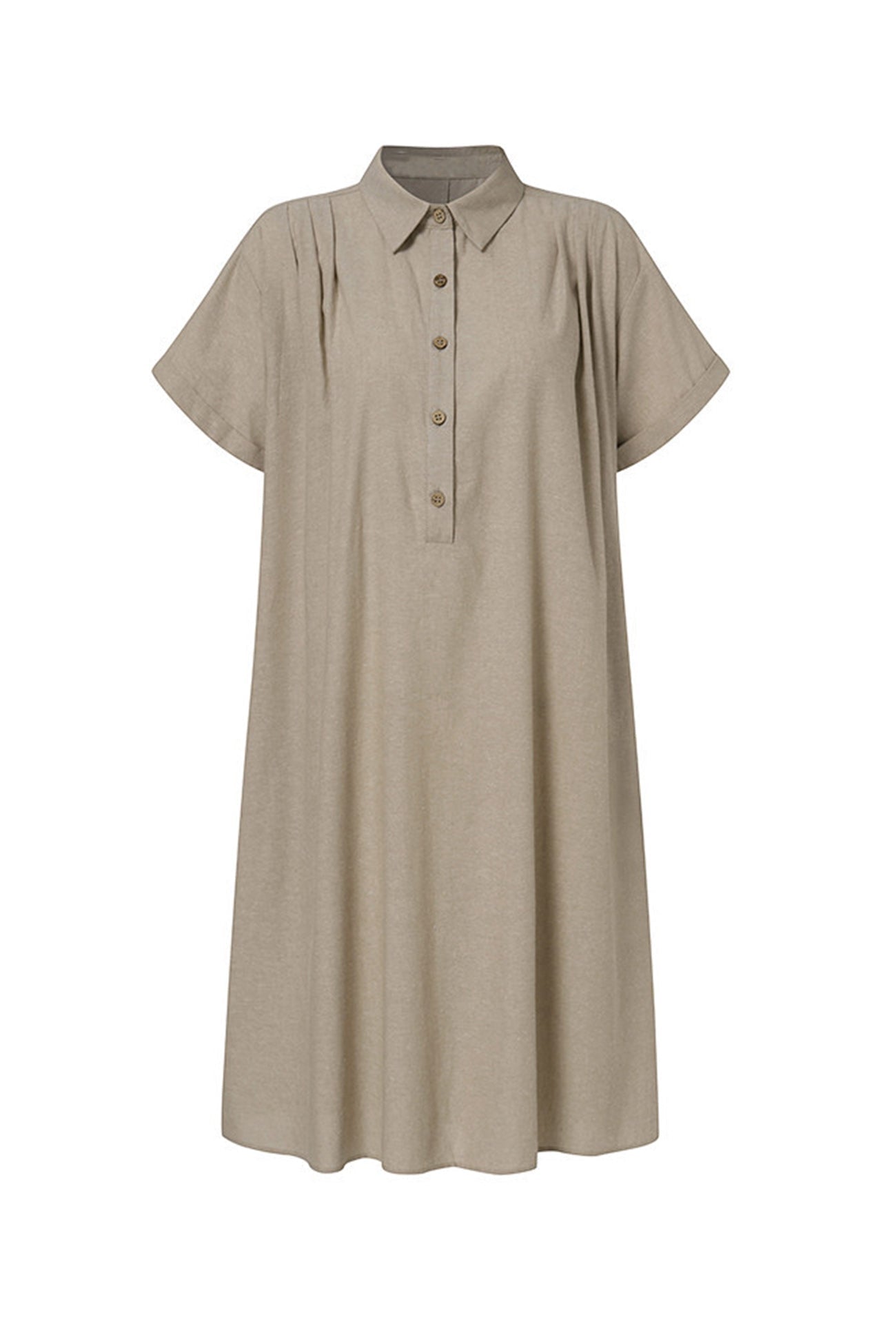 GR | Button closure cotton-linen beach dress