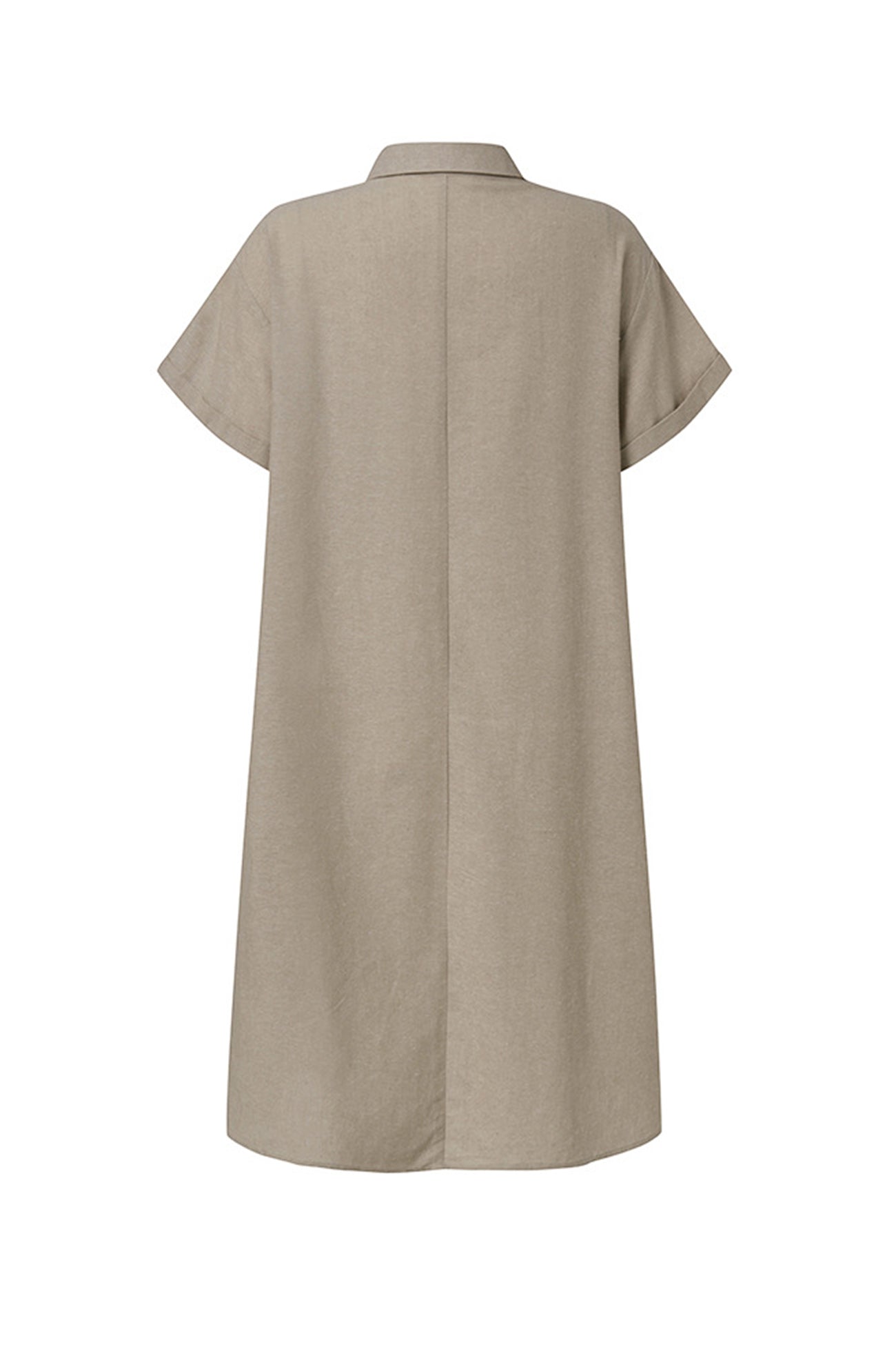 GR | Button closure cotton-linen beach dress