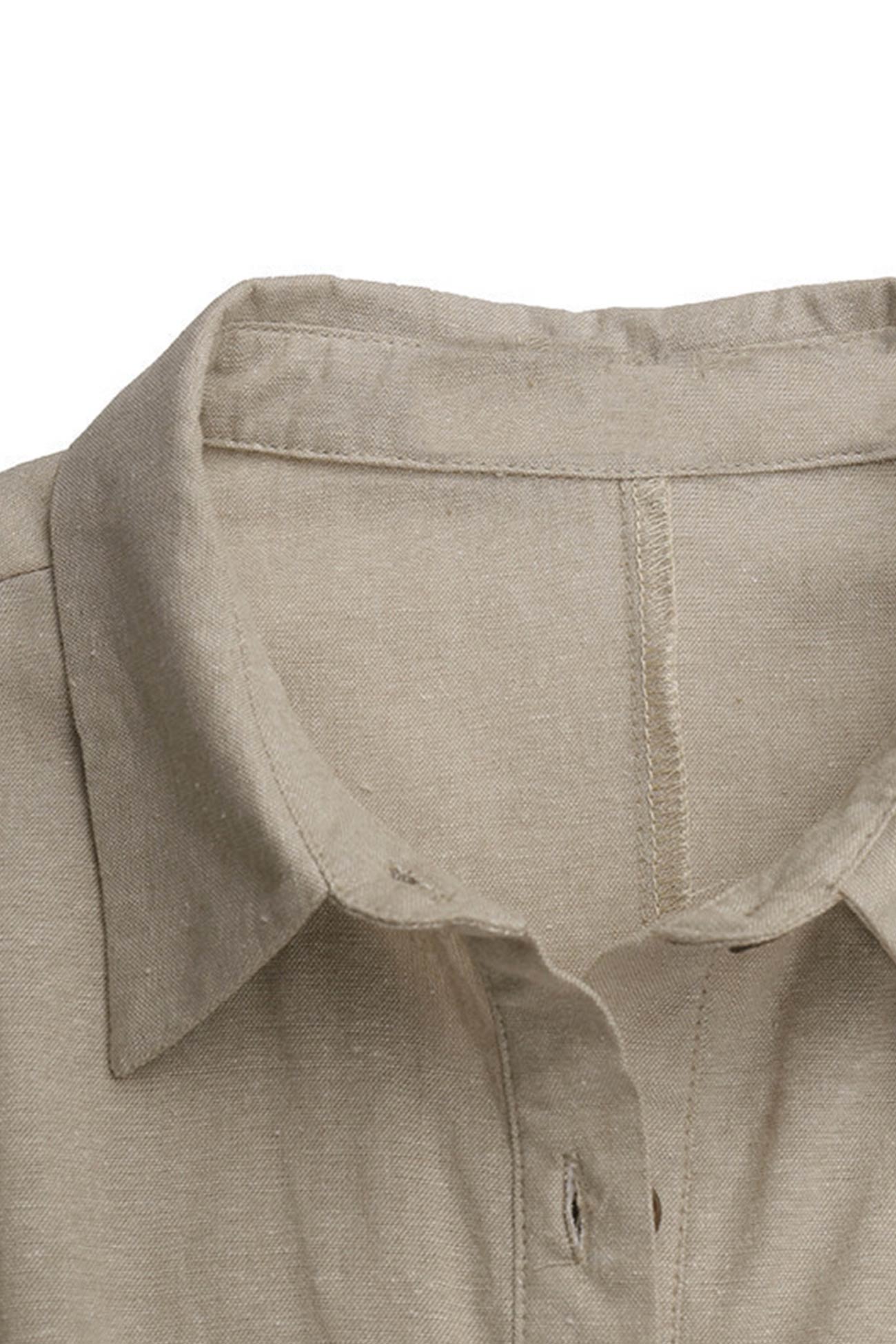 GR | Button closure cotton-linen beach dress