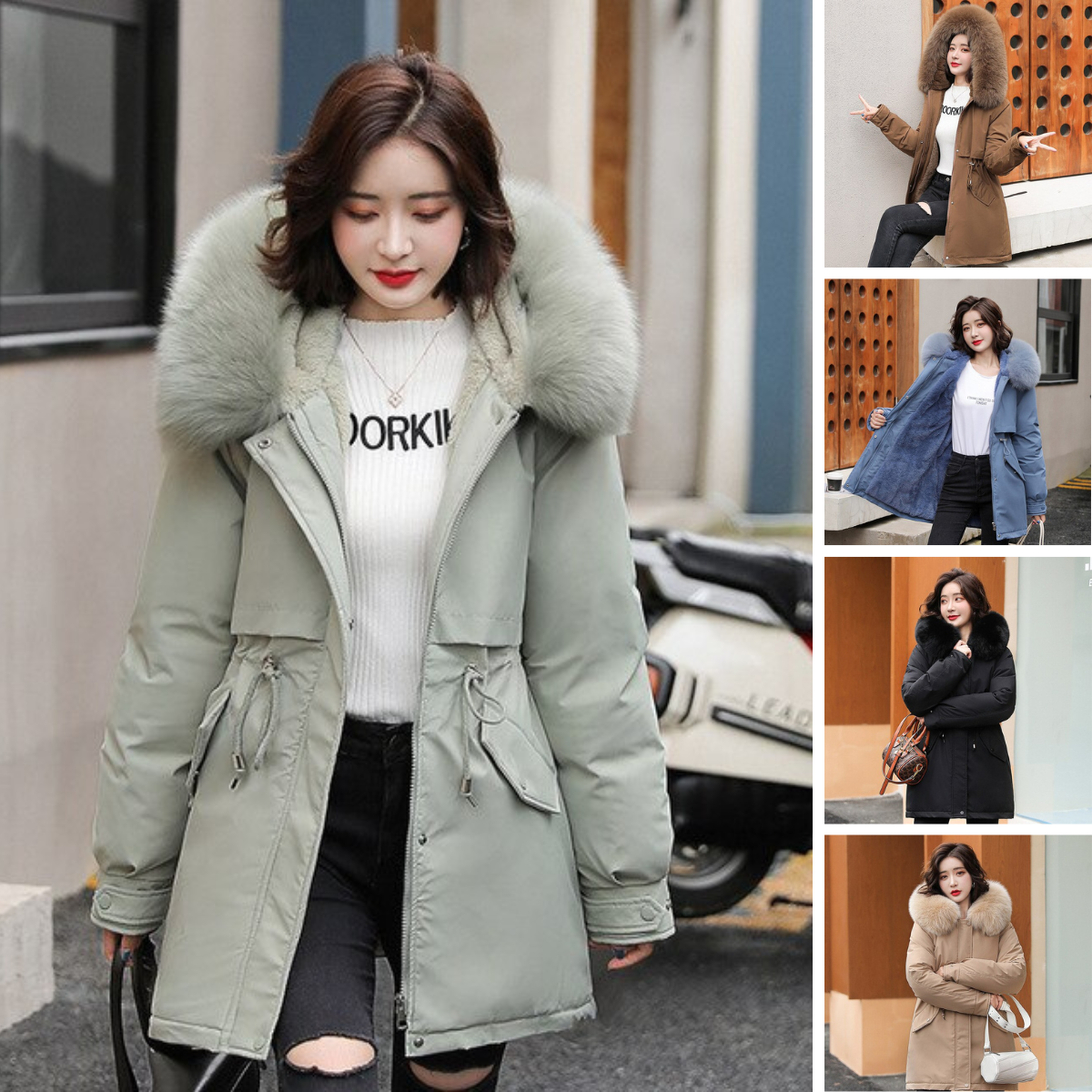 GR and Chic: Parka jacket 'Elena' with fur collar