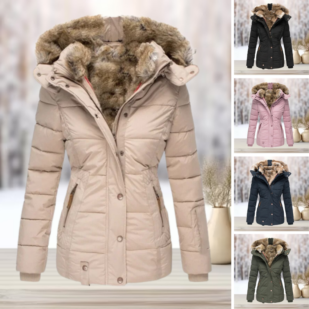 GR | Elegant winter fur jacket with hood 2024