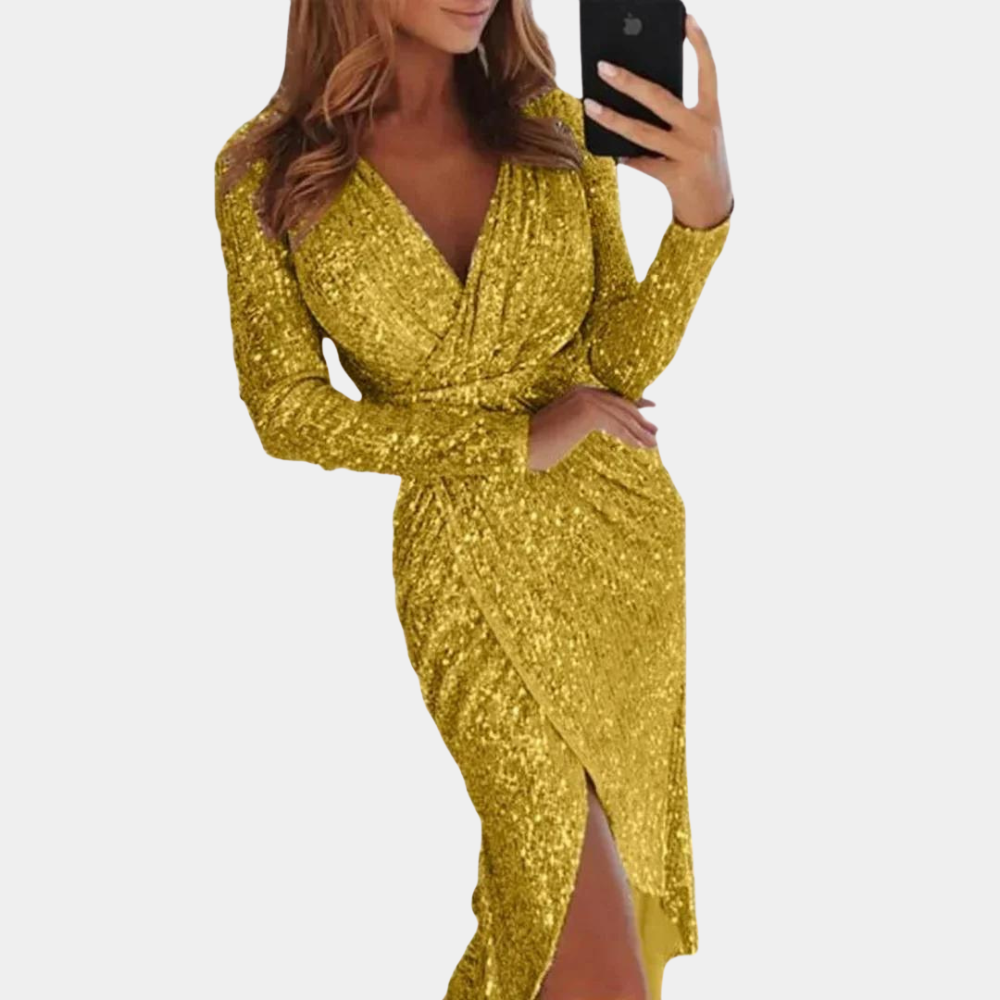 GR | Women's sequined dress with front slit