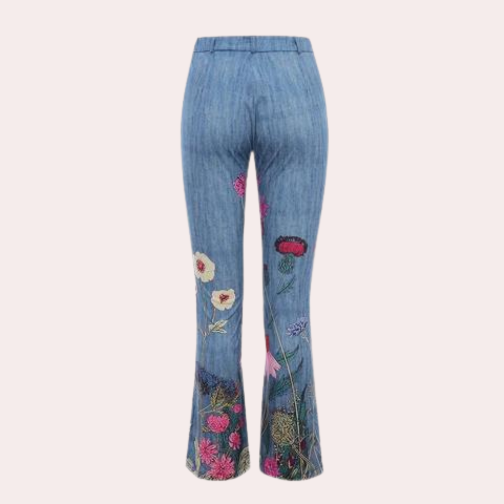 GR | Damen Jeans Mit Ausgestelltem Bein Und Knopfdetails