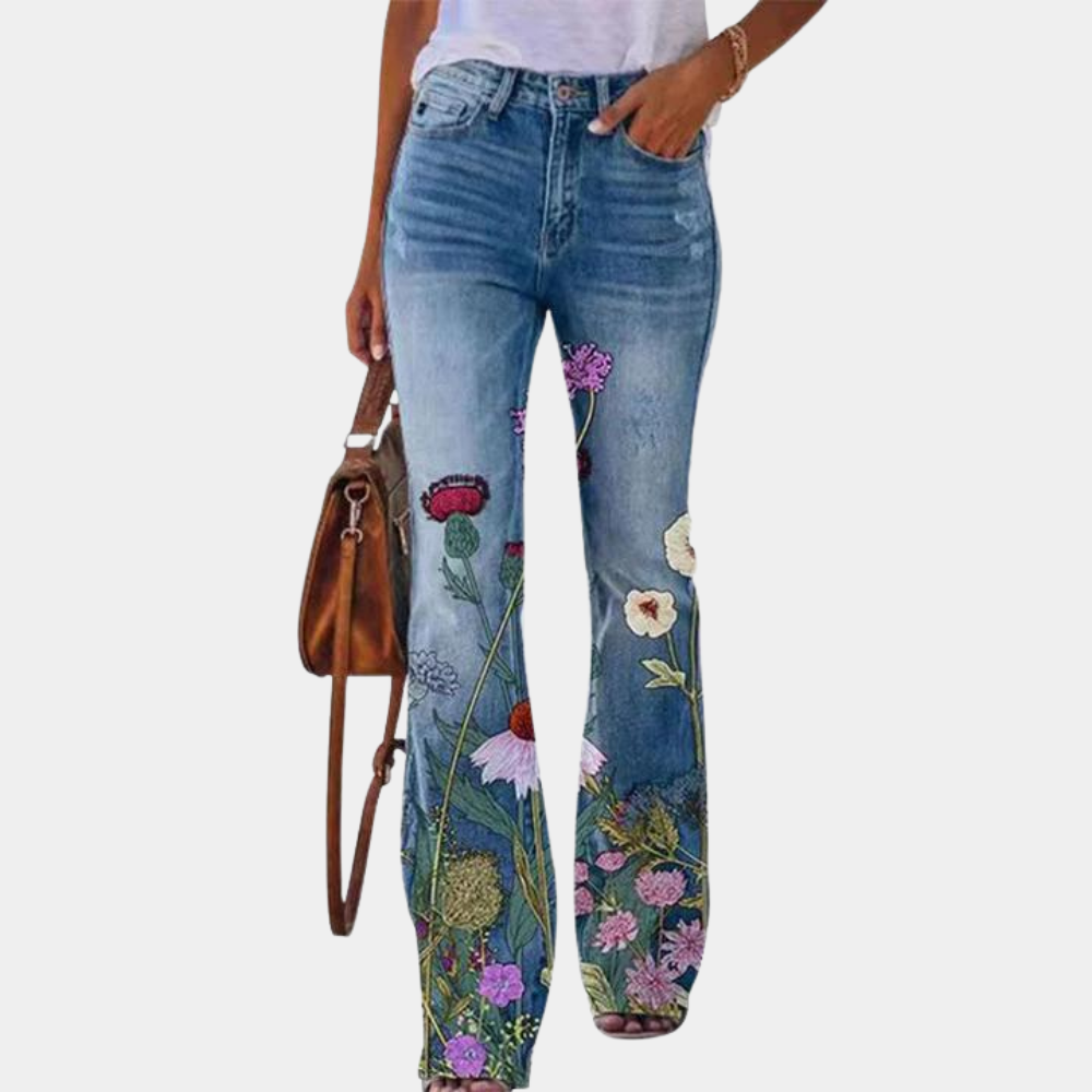 GR | Damen Jeans Mit Ausgestelltem Bein Und Knopfdetails