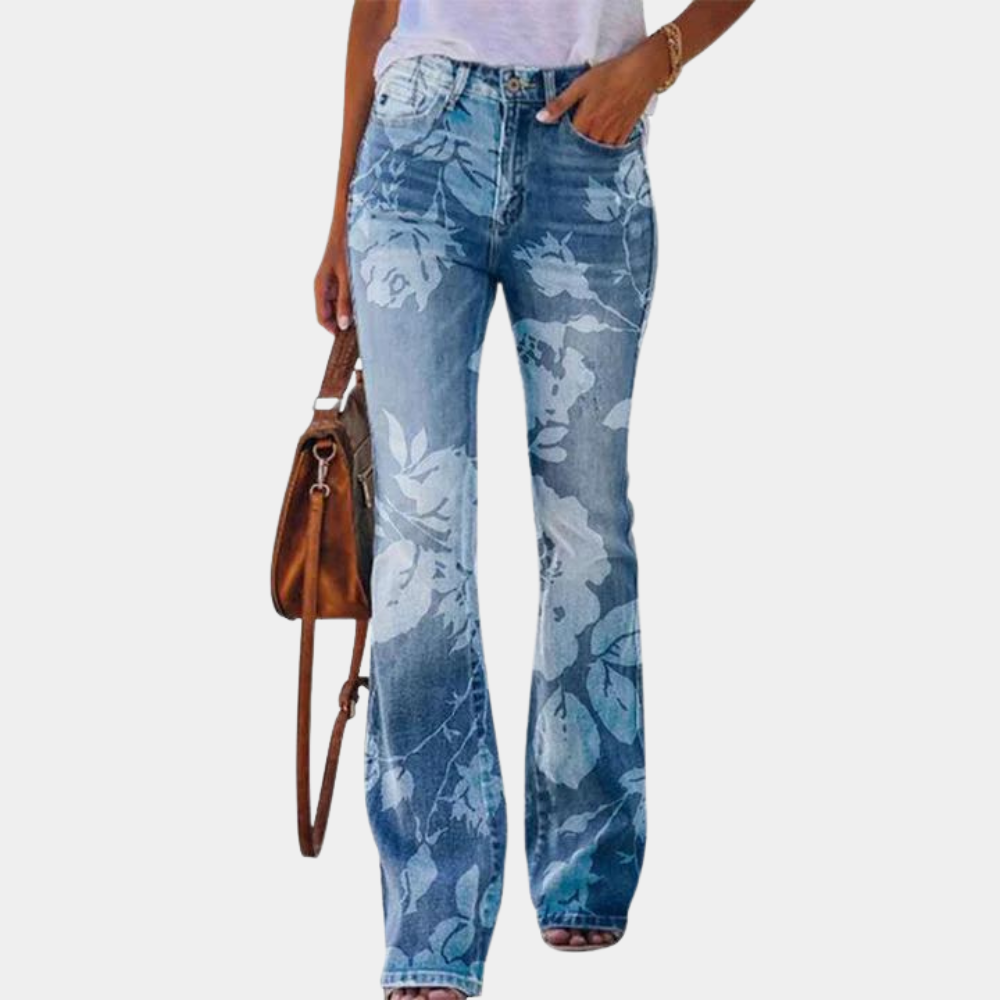 GR | Damen Jeans Mit Ausgestelltem Bein Und Knopfdetails