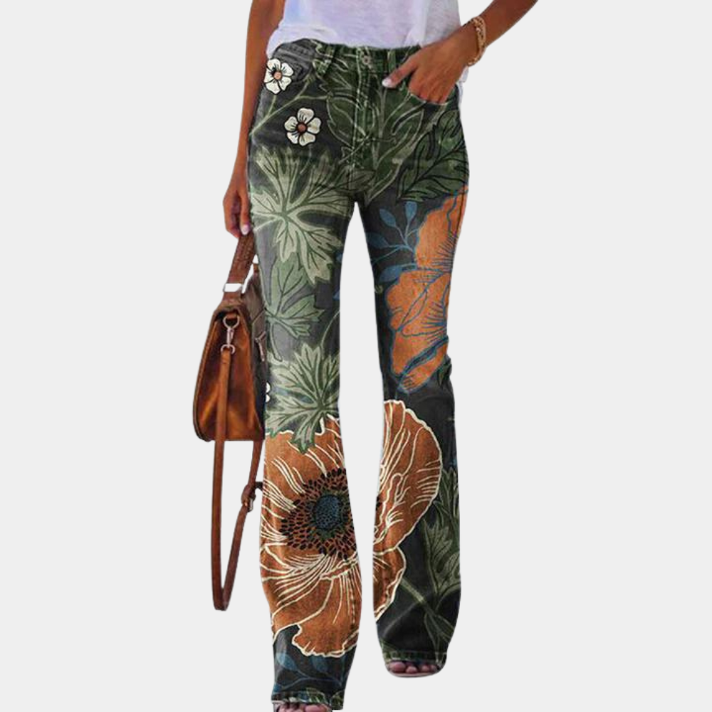GR | Damen Jeans Mit Ausgestelltem Bein Und Knopfdetails