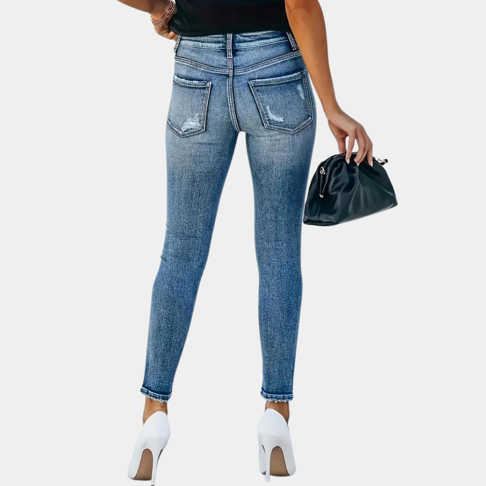 GR | Trendy skinny women's jeans with fashionable buttons 