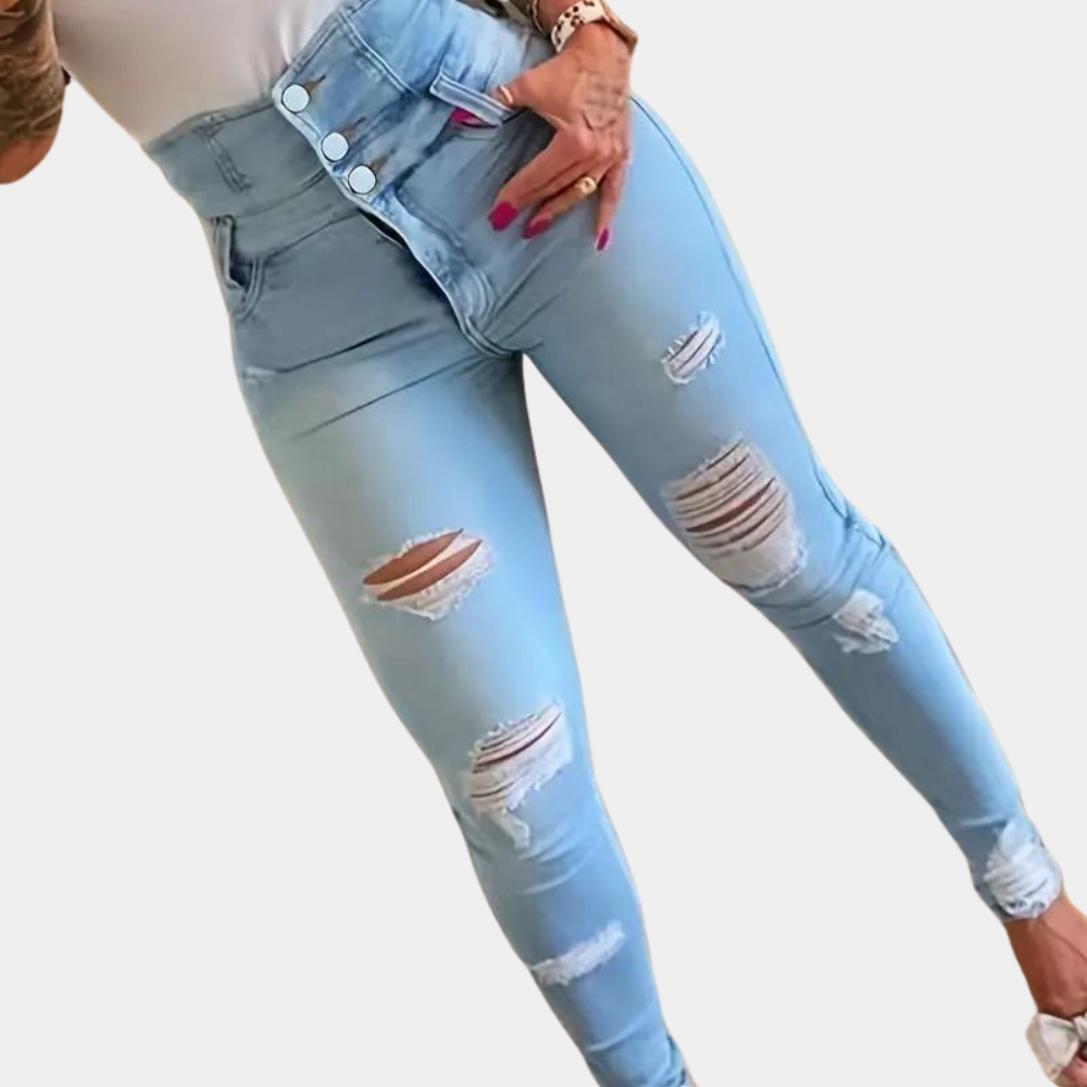 GR | Ripped High Waist Jeans for Women