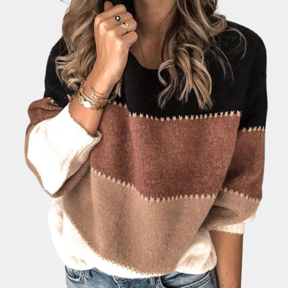 GR | Stilvoll Gestreifter Pullover Für Damen