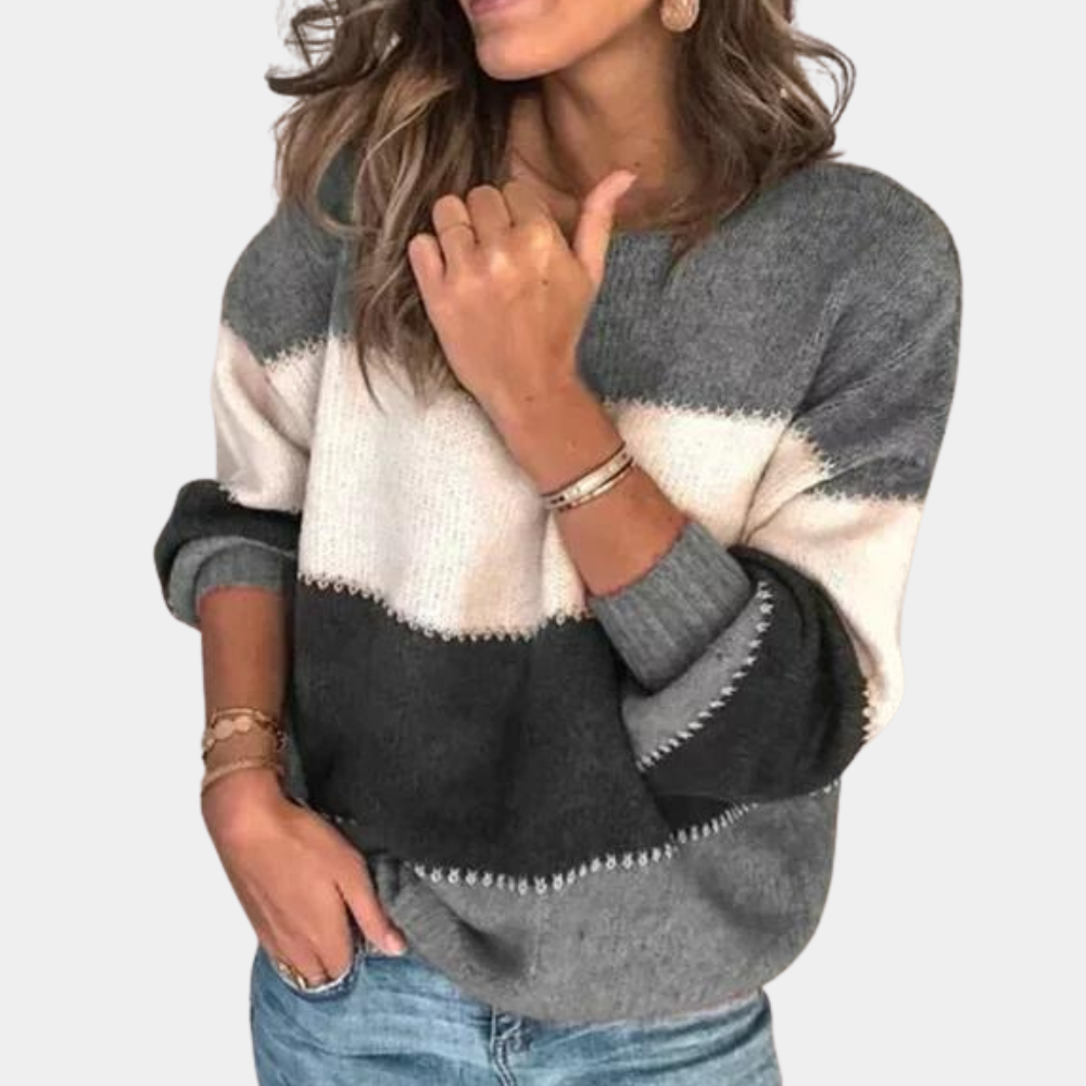 GR | Stilvoll Gestreifter Pullover Für Damen