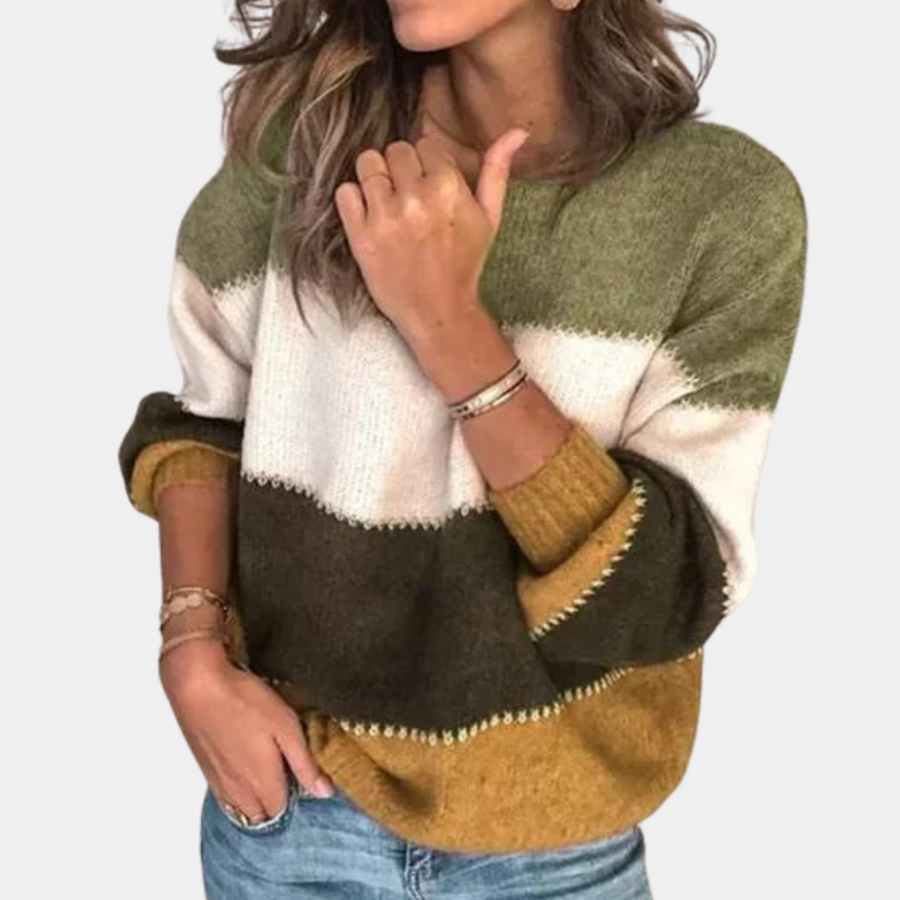 GR | Stilvoll Gestreifter Pullover Für Damen