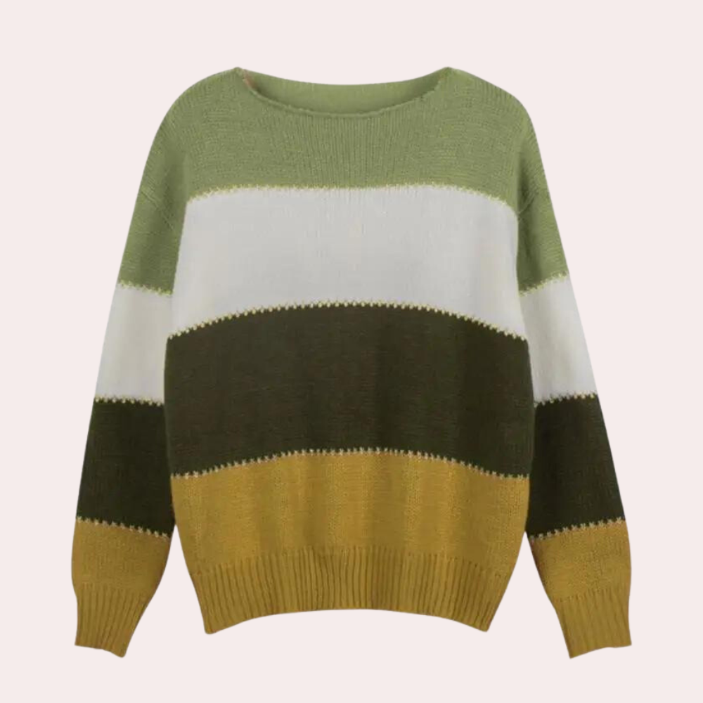 GR | Stilvoll Gestreifter Pullover Für Damen
