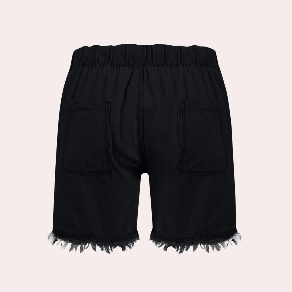 GR | Einfache Passform mit Fransen Jeansshorts für Frauen