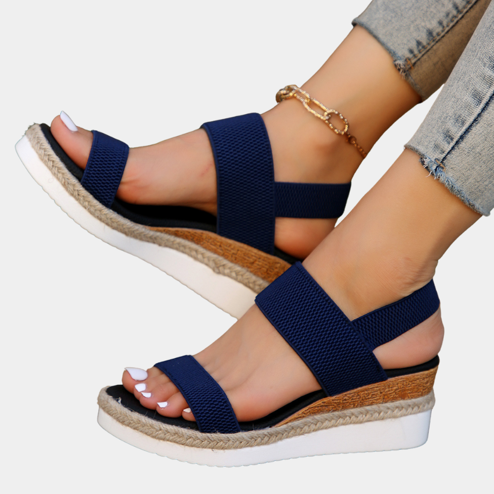GR | Women's Casual Wedge Sandals with Double Strap