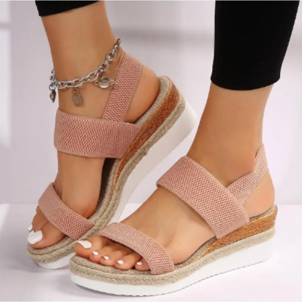 GR | Women's Casual Wedge Sandals with Double Strap