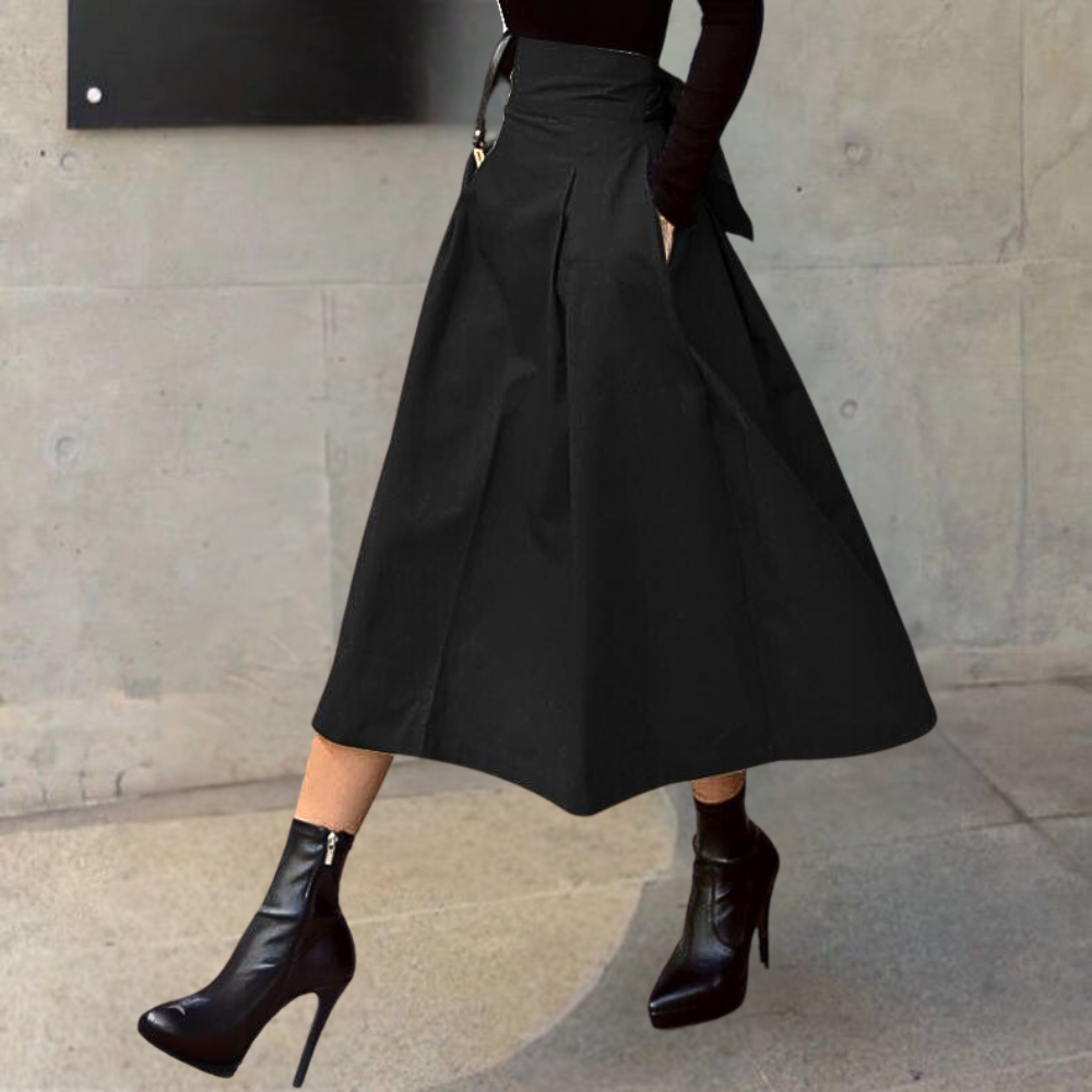 GR | Damen Rock Mit Hoher Taille Und Schleife