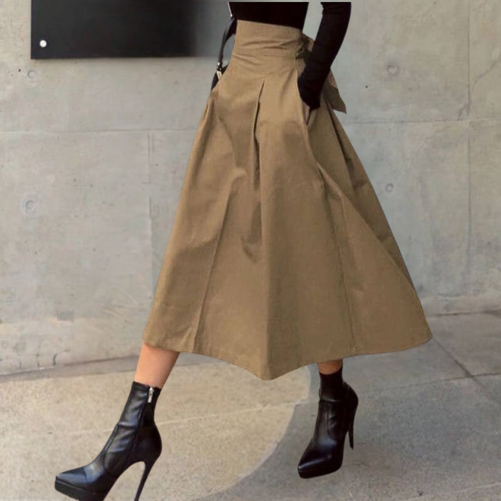 GR | Damen Rock Mit Hoher Taille Und Schleife