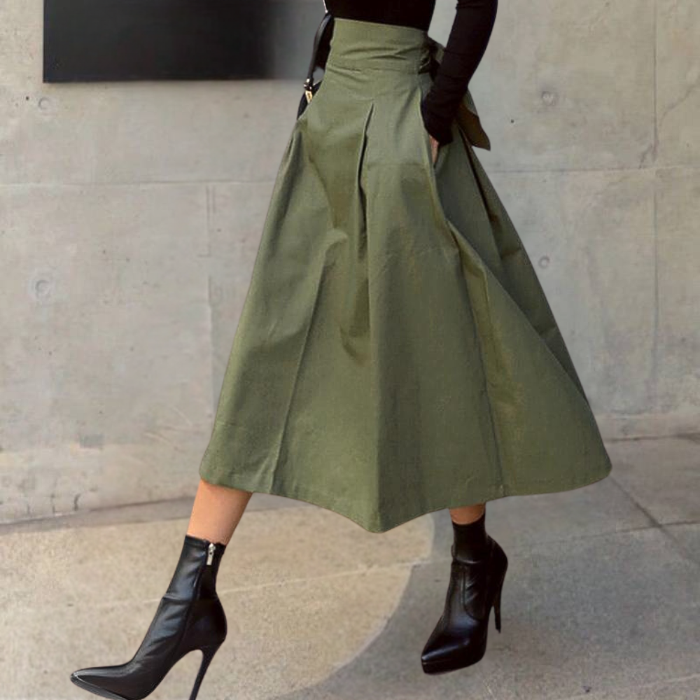 GR | Damen Rock Mit Hoher Taille Und Schleife