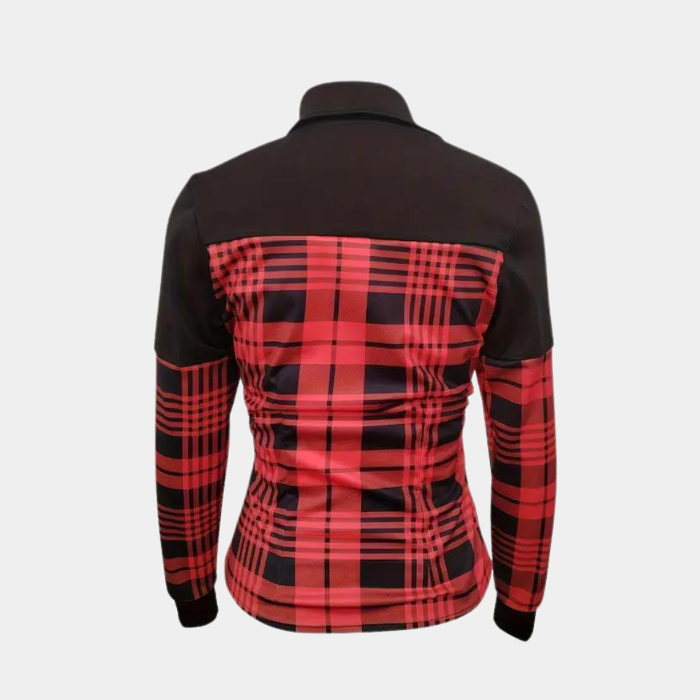 GR | Checkered long-sleeved blouse for women
