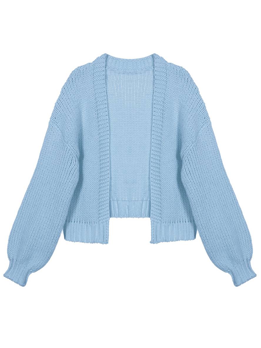 GR | Chunky knit cardigan, solid color with dropped shoulders, long sleeve, women's, elegant, casual, wide, oversized blouson 