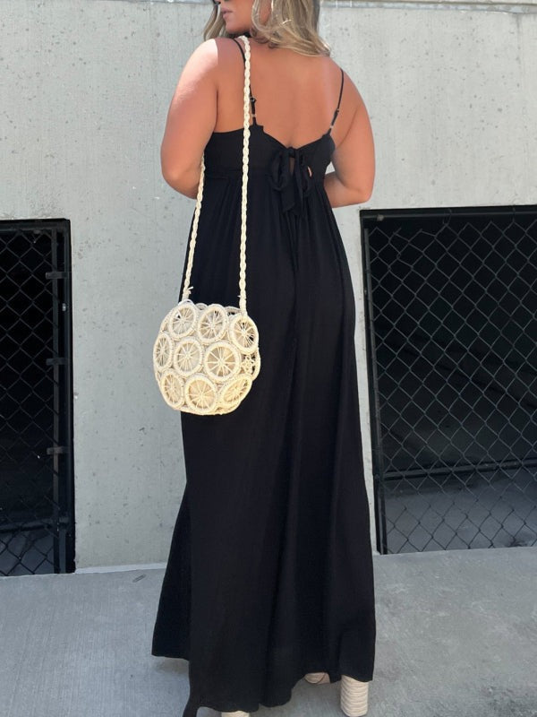 GR | Jumpsuit with V-neck and wide straps