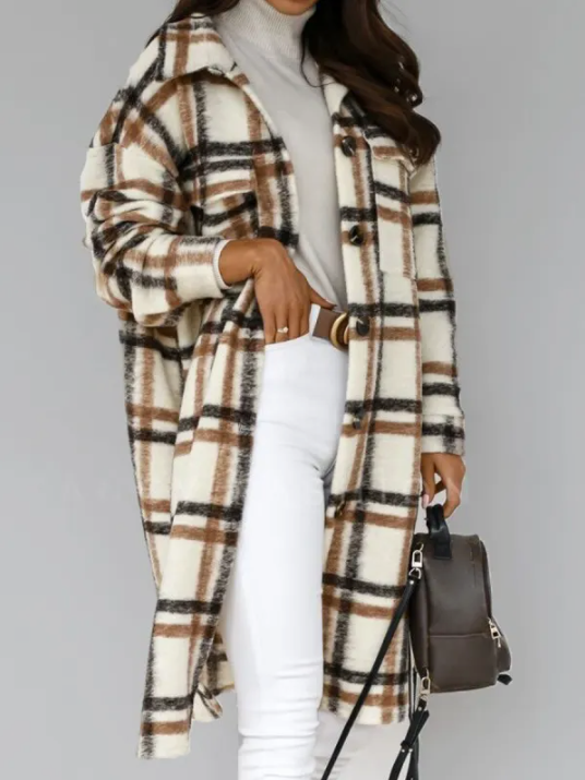 GR Checked wool coat