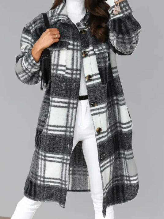 GR Checked wool coat