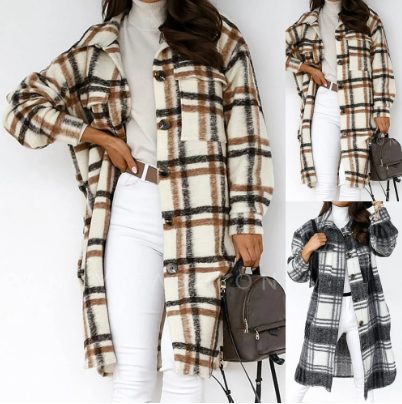 GR Checked wool coat