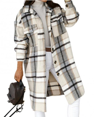 GR Checked wool coat