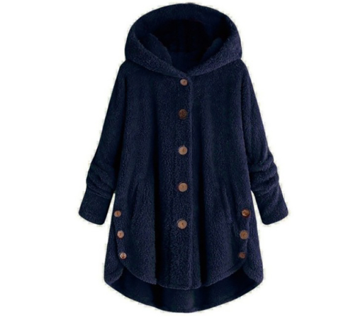 GR hooded coat for women made of warm wool. 