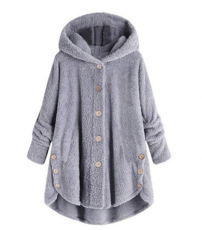 GR hooded coat for women made of warm wool. 