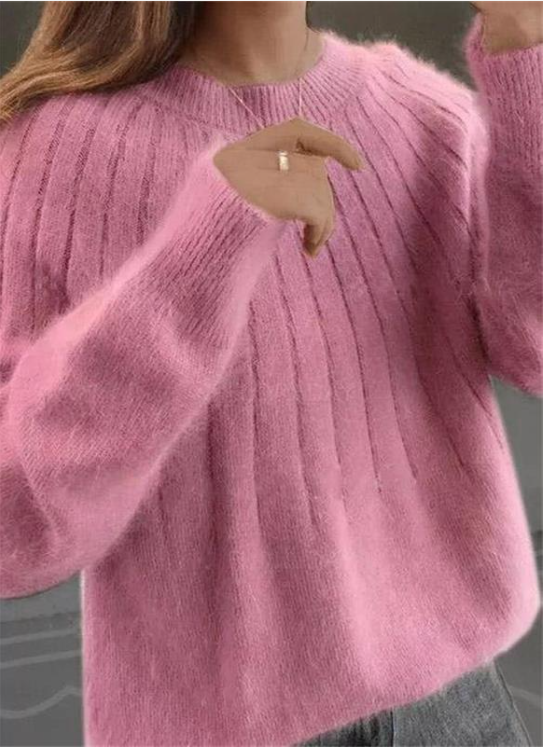 GR | Flauschiger Strickpullover aus Kaschmir