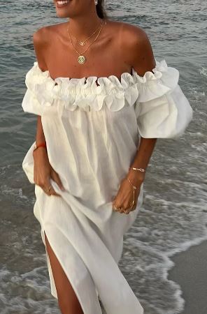 GR - Midi-Kleid mit Rüschen