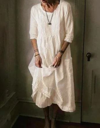 GR | Oversized cotton canvas dress for women