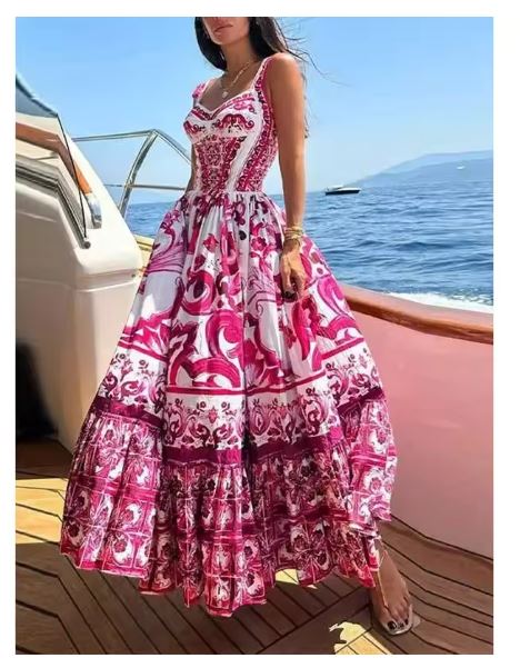 GR | Elegantes Floral-Midi-Kleid