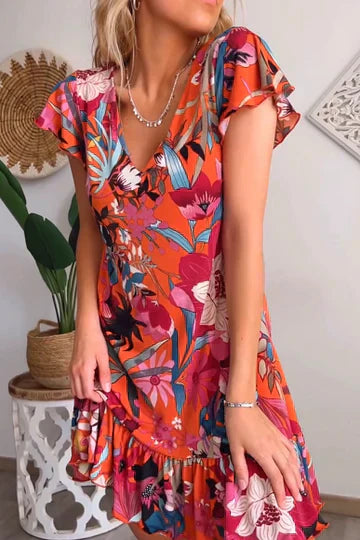 GR | Floral dress with ruffles