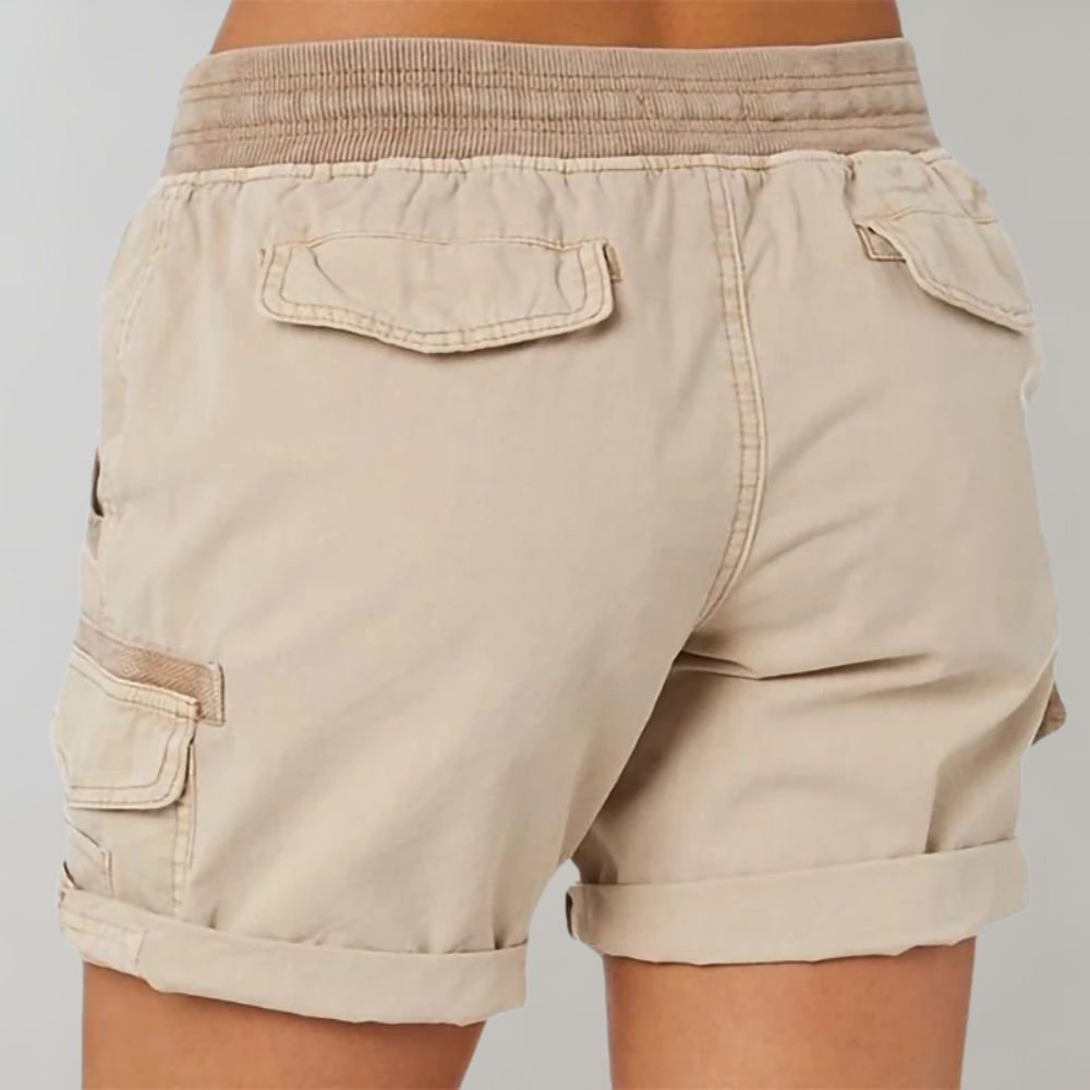 GR | Kurze Hose Lässige Damenhose Mit Kordel Und Hoher Taille Für Draußen