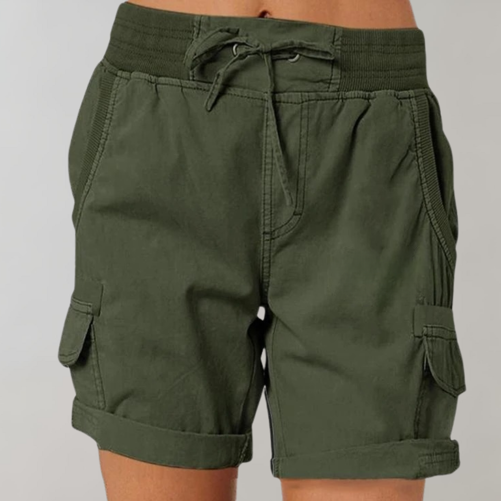GR | Kurze Hose Lässige Damenhose Mit Kordel Und Hoher Taille Für Draußen