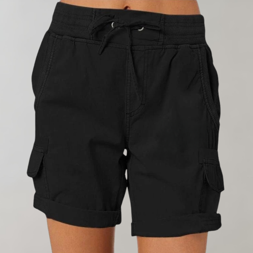 GR | Kurze Hose Lässige Damenhose Mit Kordel Und Hoher Taille Für Draußen