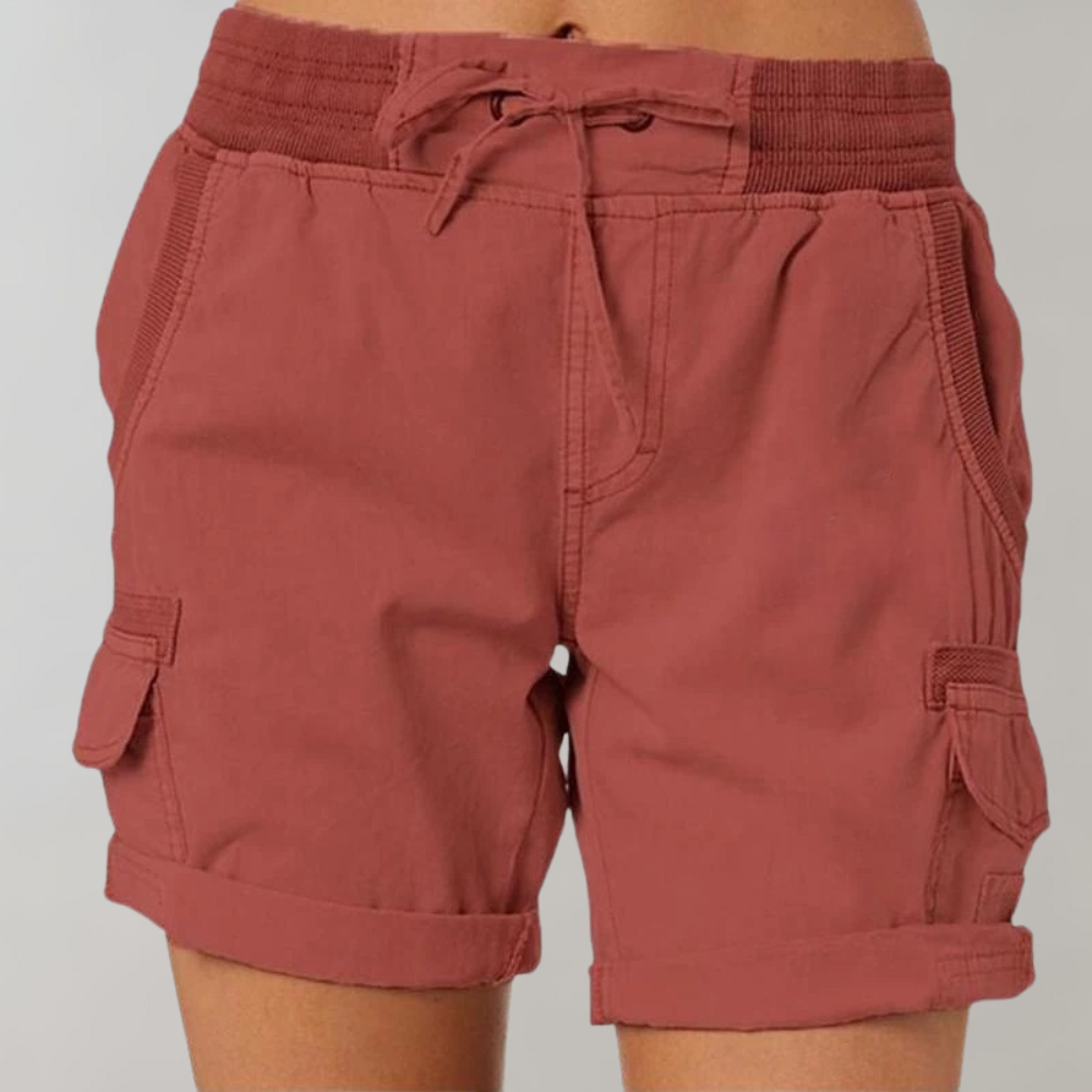 GR | Kurze Hose Lässige Damenhose Mit Kordel Und Hoher Taille Für Draußen