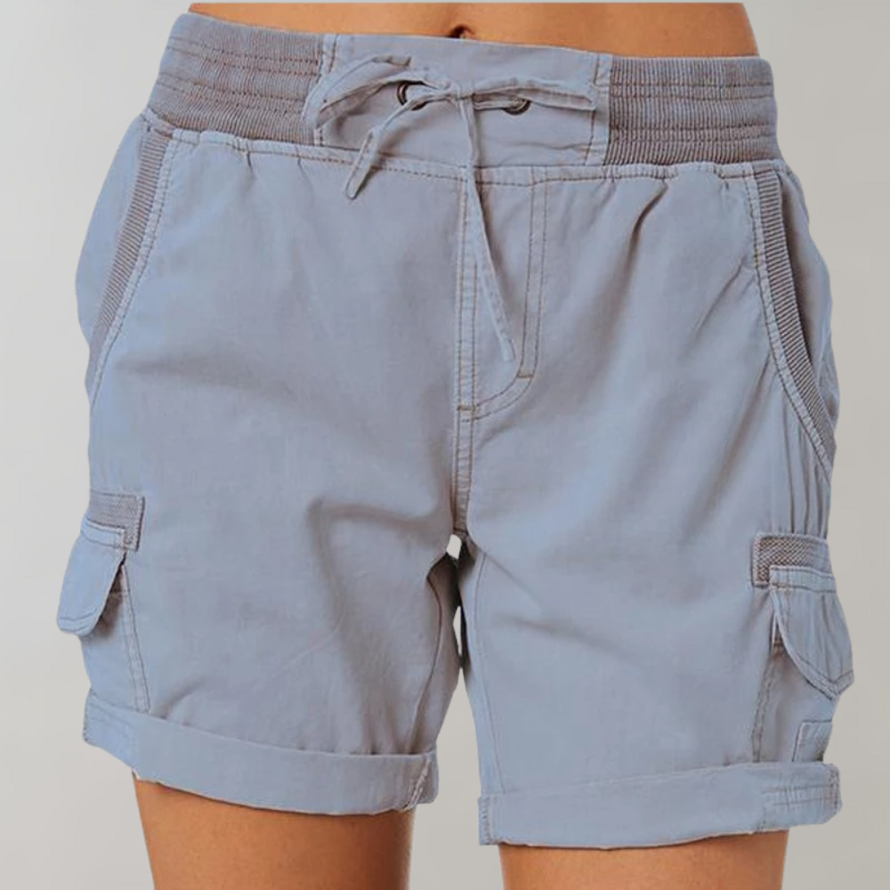 GR | Kurze Hose Lässige Damenhose Mit Kordel Und Hoher Taille Für Draußen